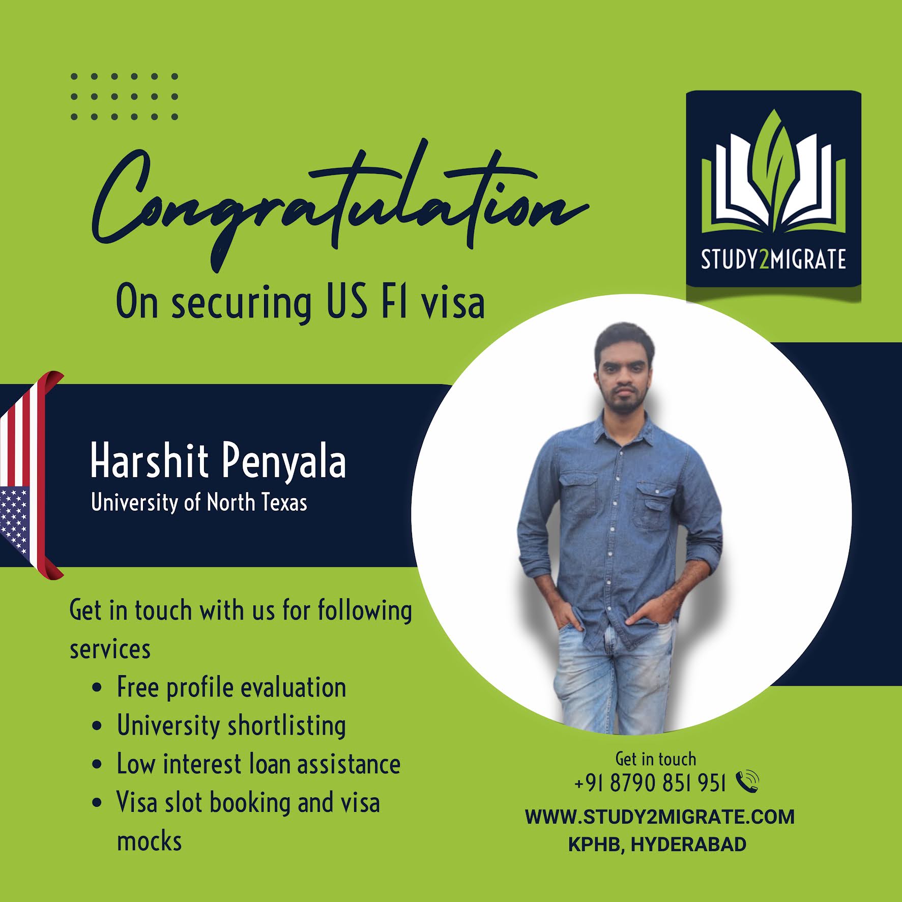 Harshit Penyala — US F1 Visa