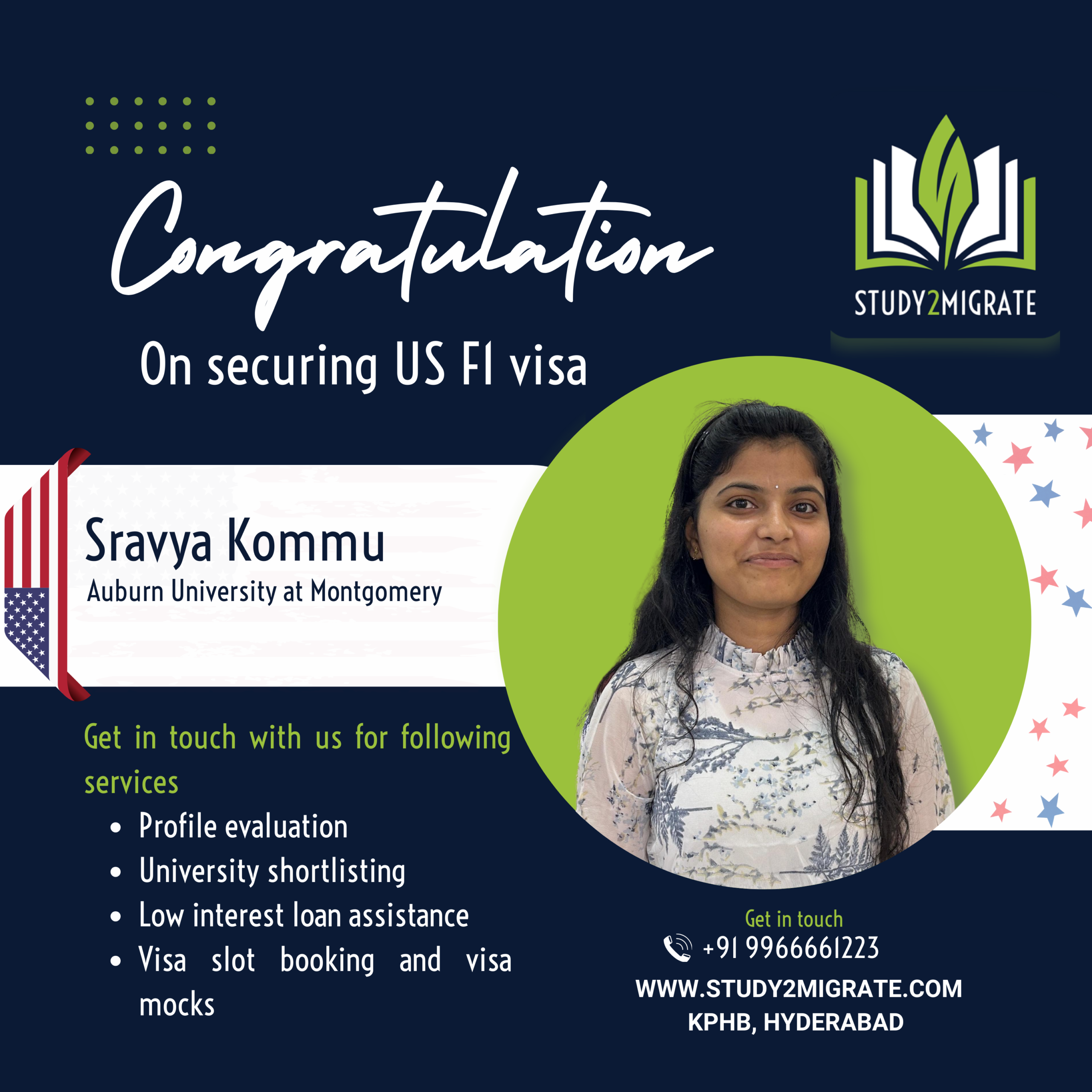 Sravya Kommu — US F1 Visa